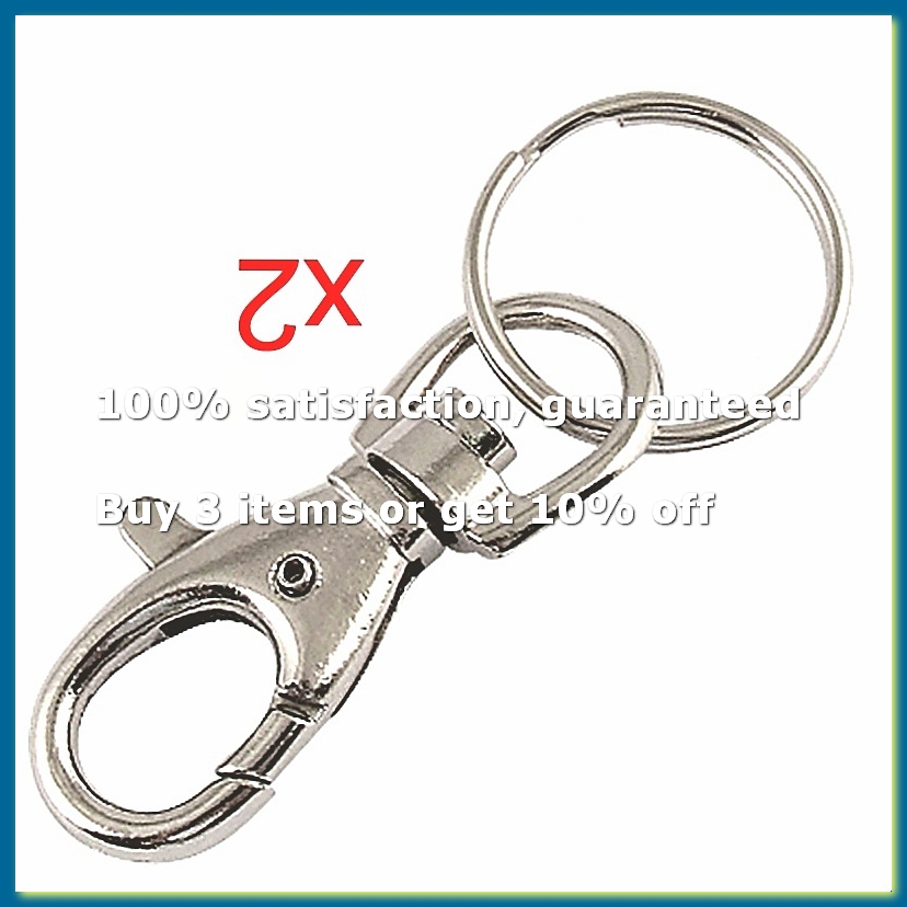 Lobster Clasp Silver - حلقة مفاتيح معدنية فضية اللون بمشبك