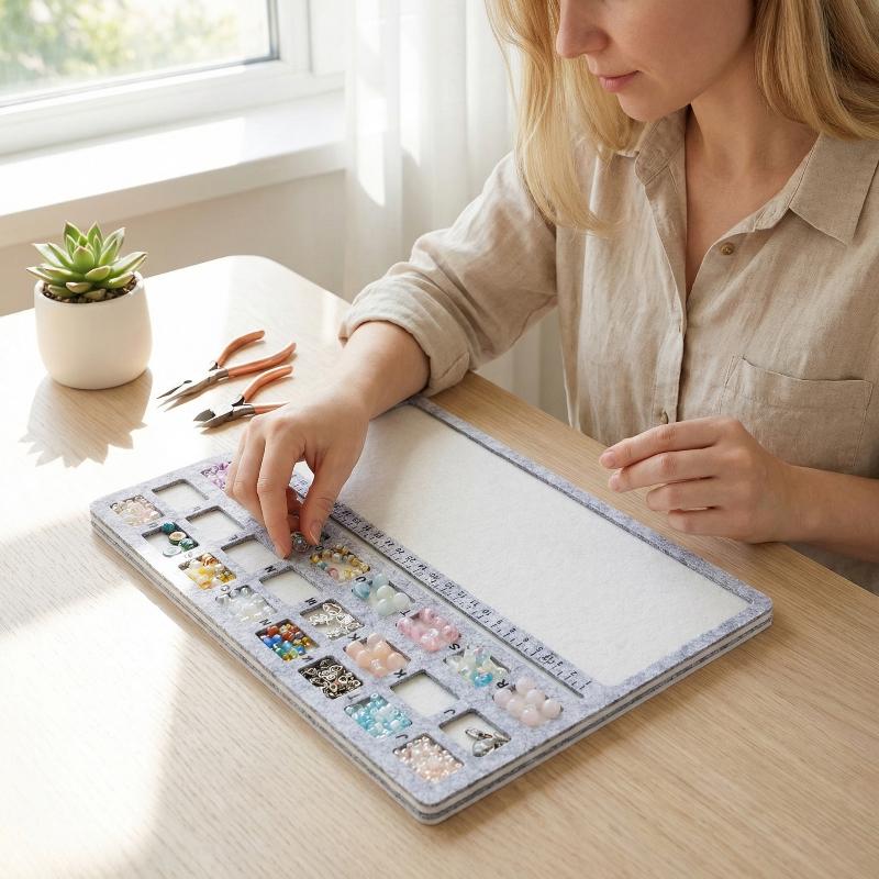 Jewelry Making Board - لوح تخطيط الخرز المصنوع من اللباد