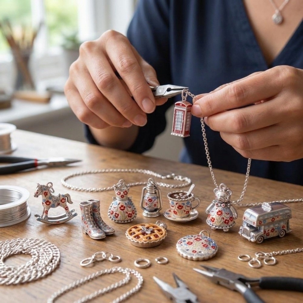 قلادات كرتونية من الفولاذ المق - مراجعة Jewelry Making London وسعره